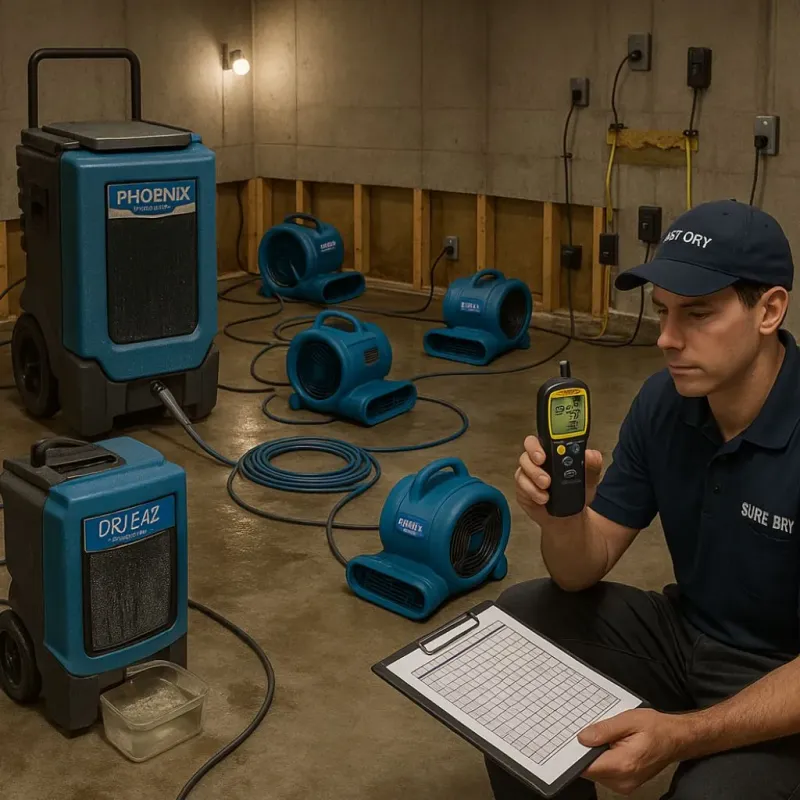 Structural Drying and Dehumidification process in Diamond, IL